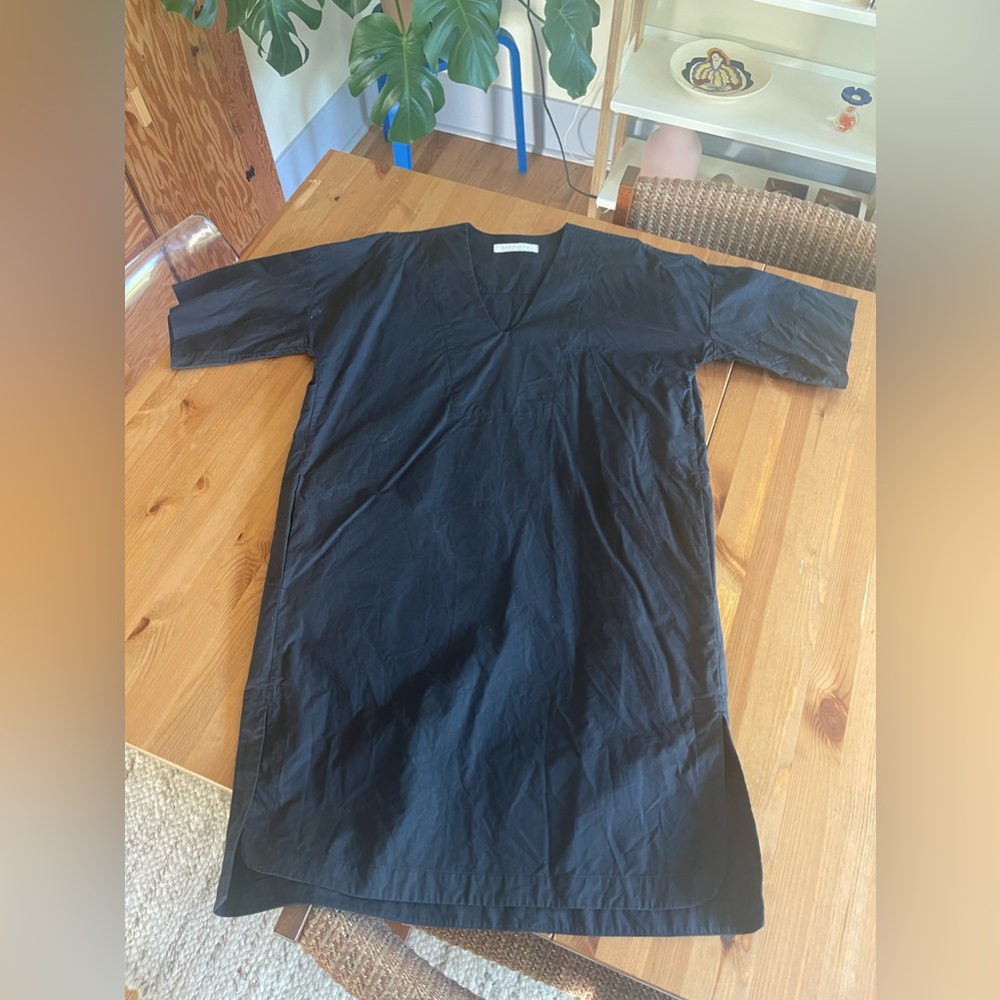 Everlane black shift dress with pockets, size 2
